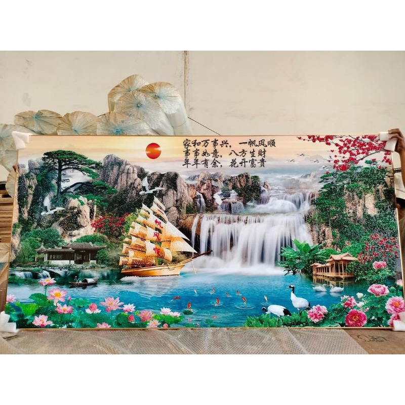 Lukisan Porcelain Diamond Painting 5D Gambar Pemandangan