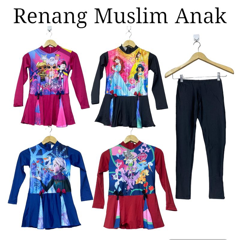 Renang Muslim Anak |Baju Renang Anak |Baju Renang Motif Kartun  |Baju Muslim SD TK |Renang Hijab