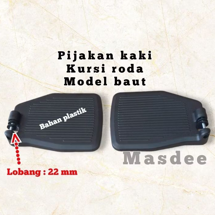 Pijakan kaki kursi roda model baut,sparepart kursi roda