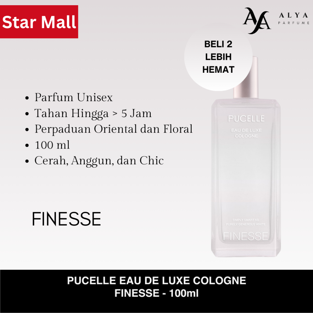 Parfum Pucelle Eau De Luxe Cologne Finesse 100ml Wanita & Pria Meningkatkan Kepercayaan Diri