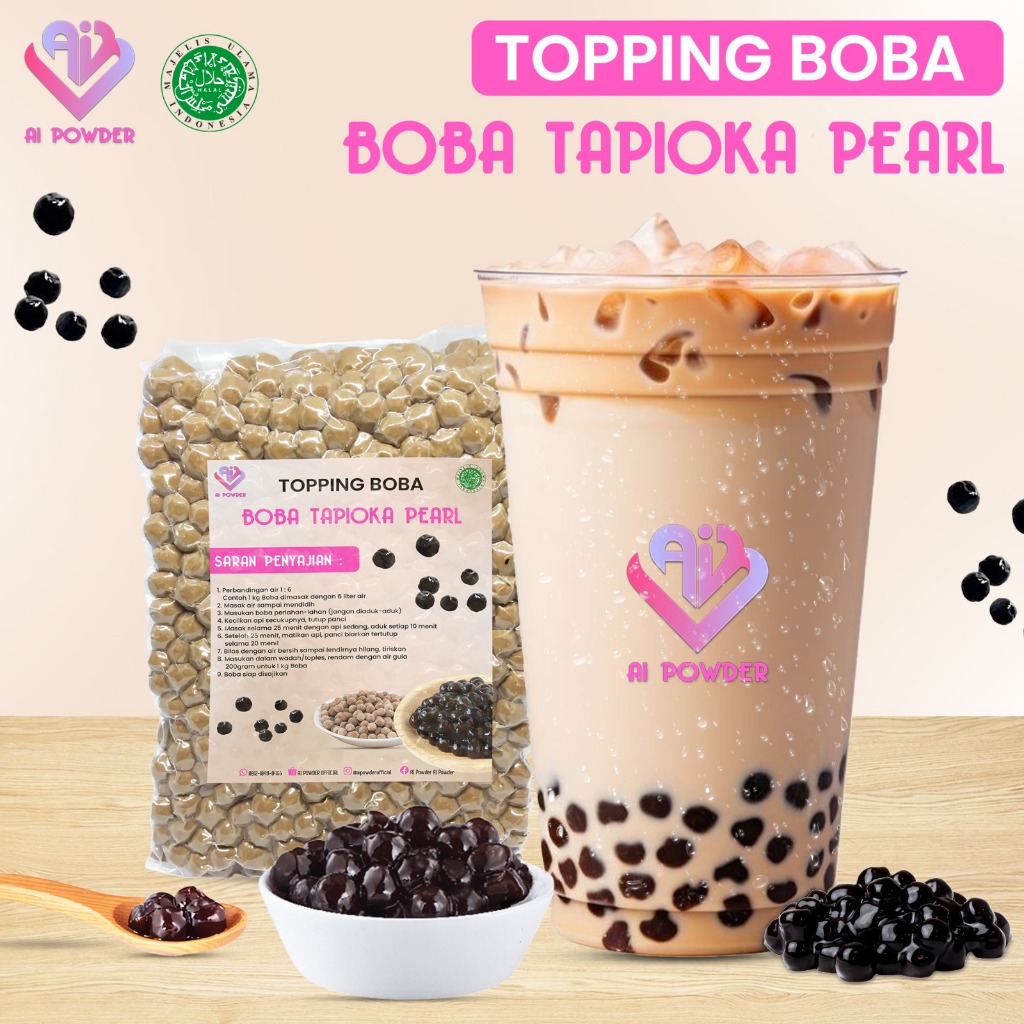 

Boba Tapioka Pearl Premium Topping Minuman Boba Drink 1Kg