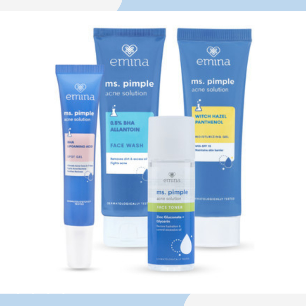 Emina Ms Pimple Acne Solution Series | Calming Gel | Exfoliating Toner | Face Serum | Face Toner | F