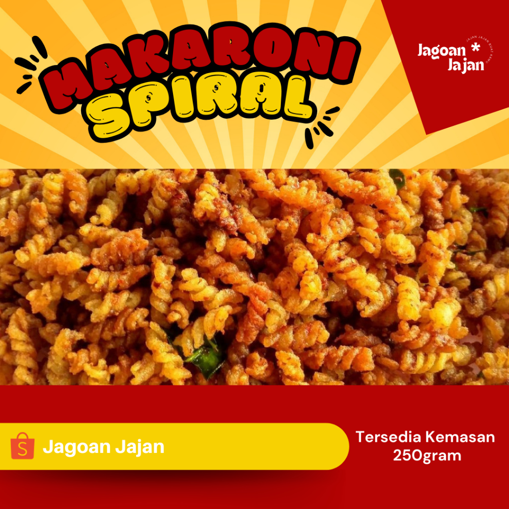 

JAJANAN CEMILAN MAKARONI SPIRAL GURIH BALADO SUPER PEDAS