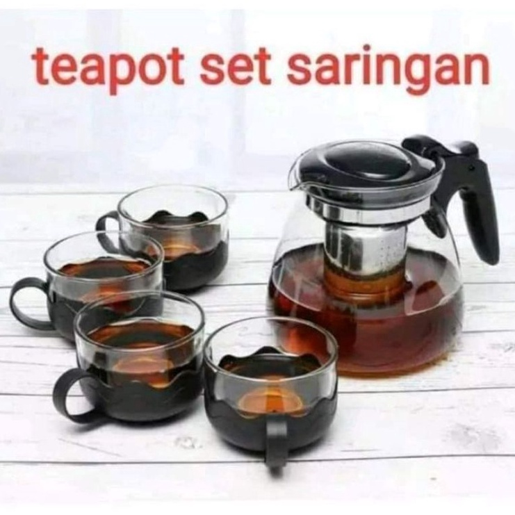 Langsung Beliii tea pot set 5 in 1teko gelas kopi set murahsouvernirkado murahteko murahgelas set