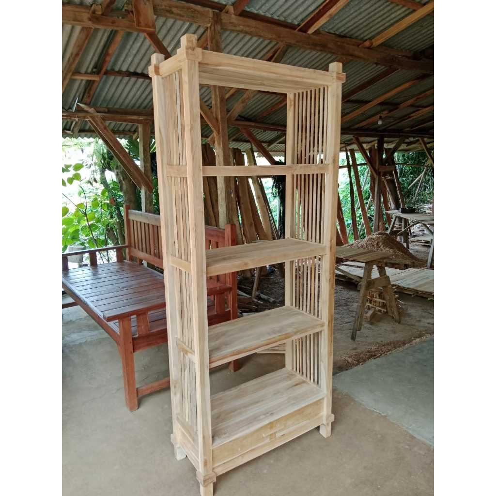 Rak Buku 2 Laci Lemari Serbaguna Jati (invoice)