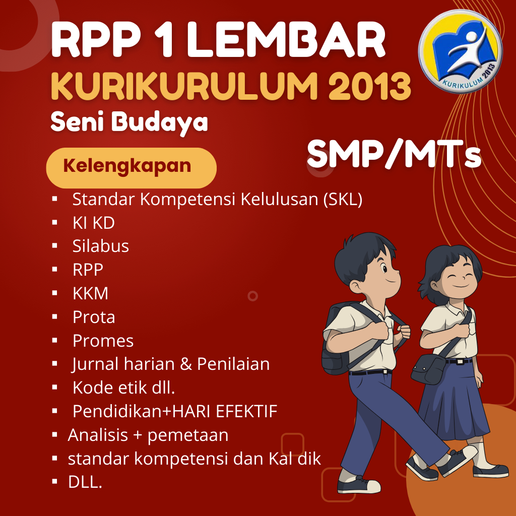 

RPP 1 LEMBAR SENI BUDAYA DAN KETERAMPILAN SMP/MTs KURIKULUM 2013 LENGKAP