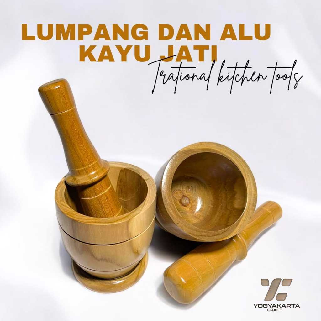 Lumpang Kayu jati Asli Premium, Ukuran Besar dan Kecil