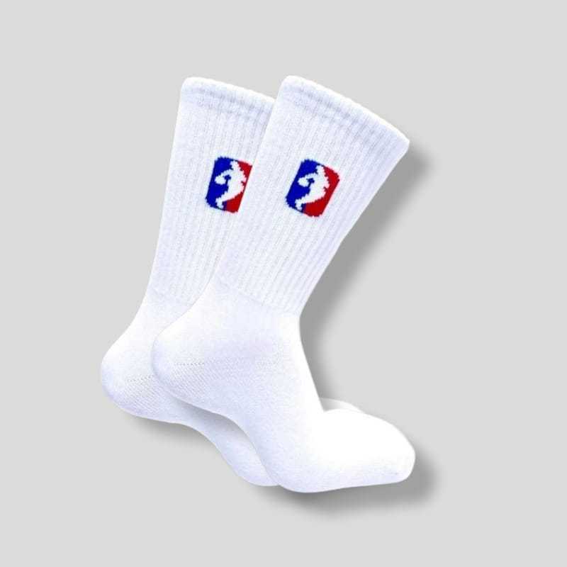 Kaos Kaki Oldschool Skate Panjang Motif NBA Putih, Hitam