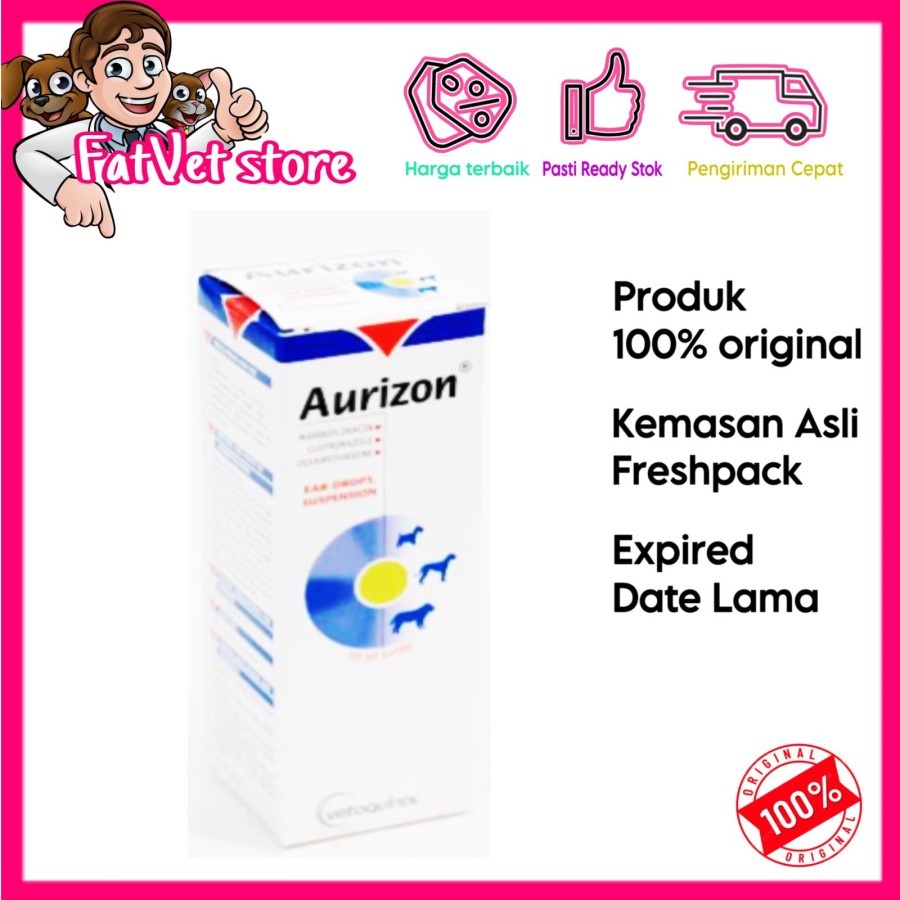 Aurizon obat tetes telinga kucing anjing original 10ml