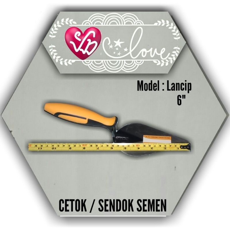 Cetok / Sendok Semen Gagang Karet 6"