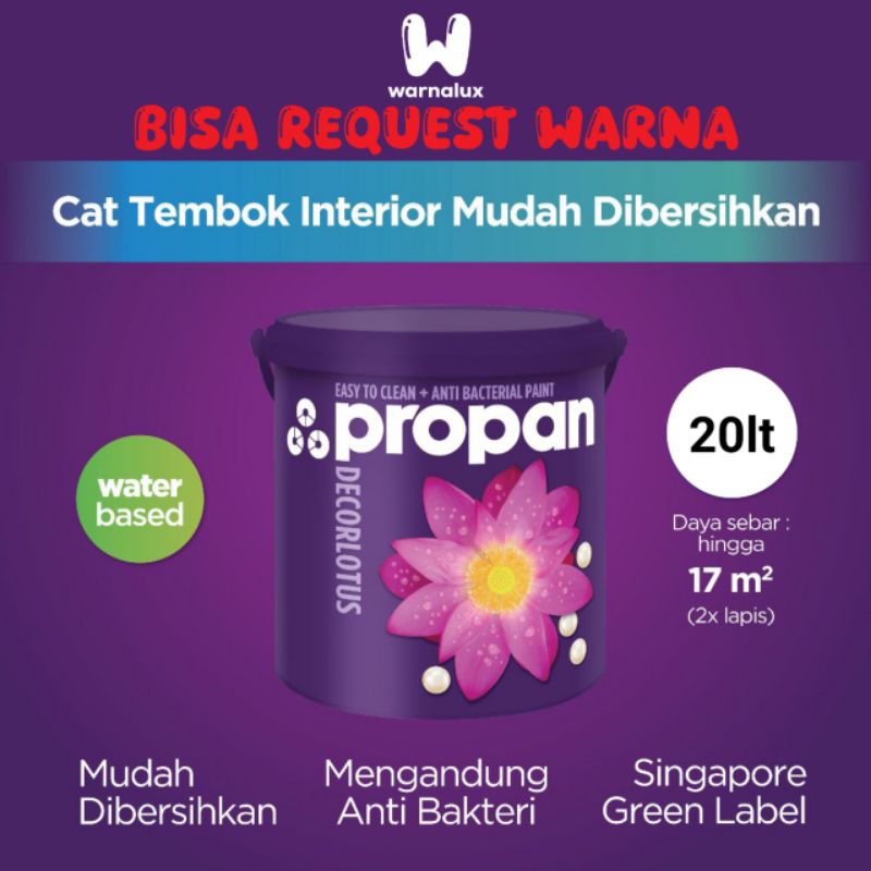 Propan Decorlotus Antibacterial Anti Noda Cat Tembok Interior 20lt