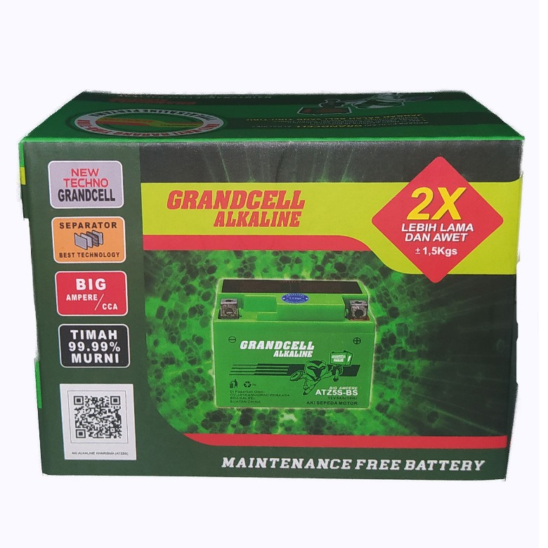 AKI SEPEDA MOTOR GRANDCELL ALKALINE ATZ-5S Original