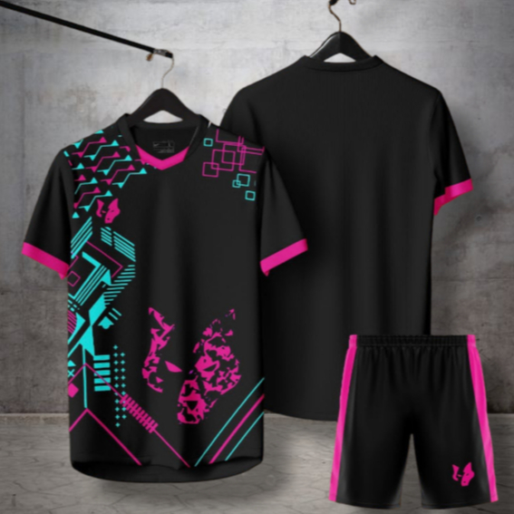 Jersey Bola Futsal Volly Stelan dewasa Pria Wanita Set Baju Celana Terbaru PInk