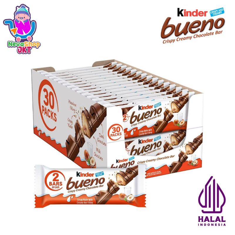Kinder Bueno Wafer Cokelat 1 BOX/@43gr