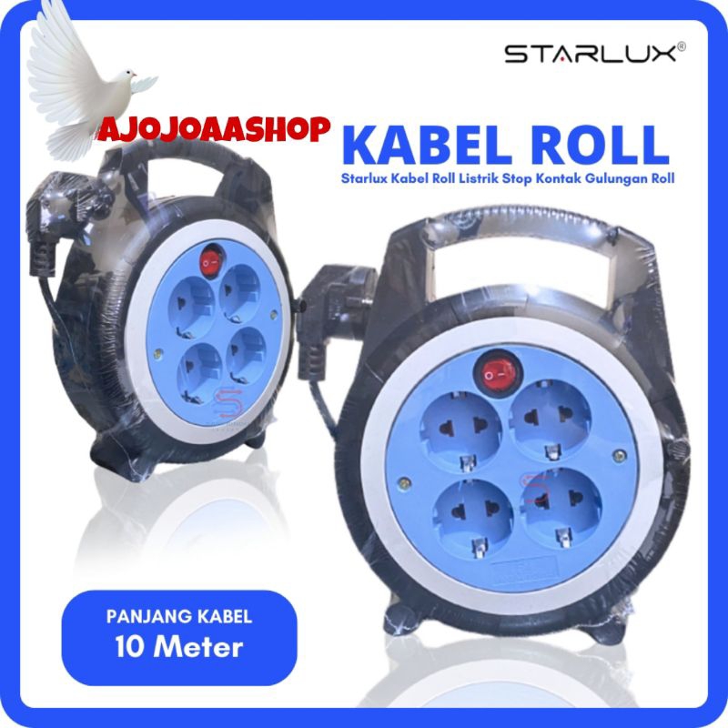 Kabel Roll Listrik 10M Stop Kontak Gulungan Roll Kabel STARLUX ORIGINAL Cable Roll