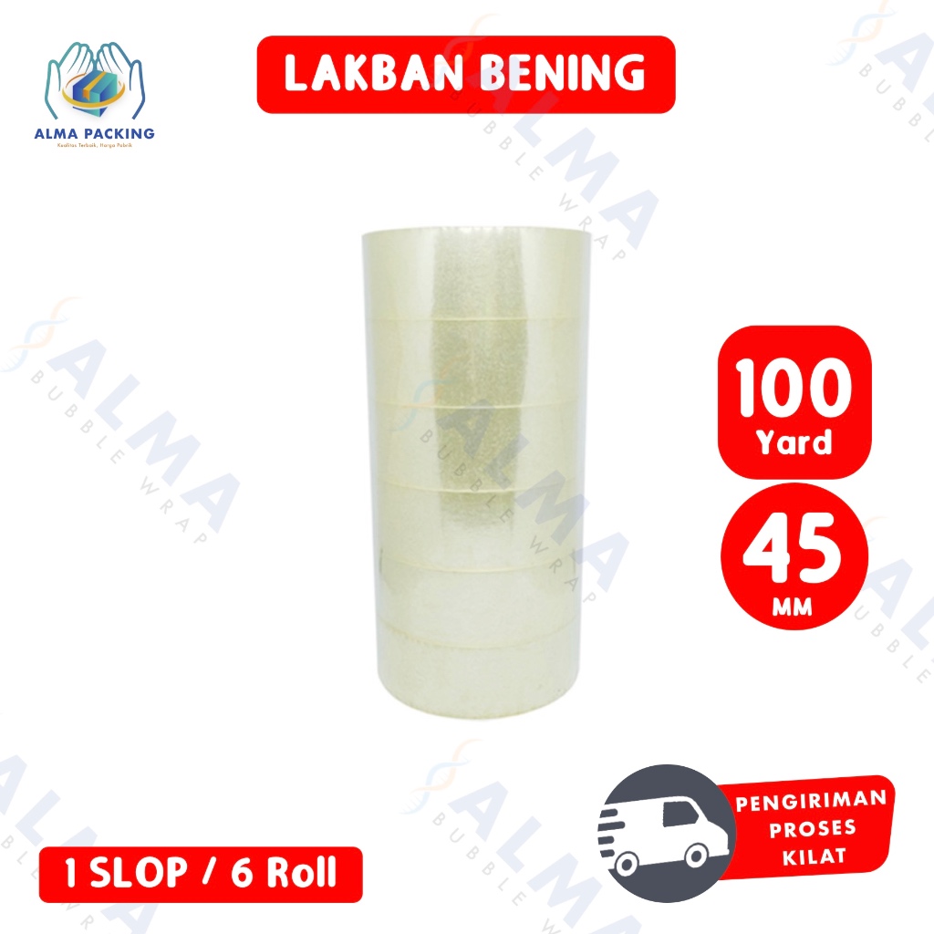 

Lakban OPP Tape / Lakban Bening Tape 100 Yard (1 Slop)