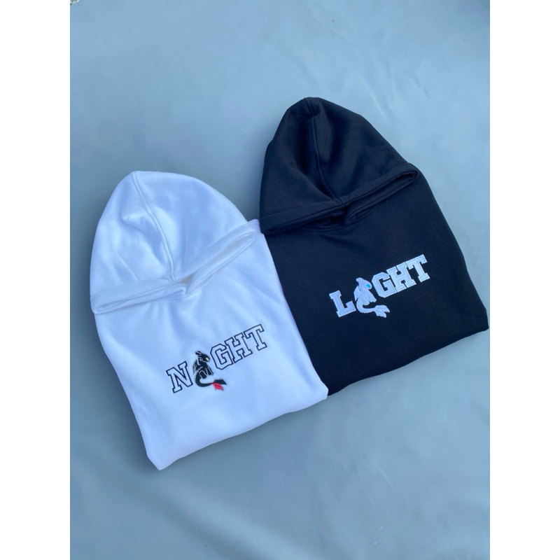 HOODIE COUPLE TOOTHLES NIGHT FURY LIGHT FURY EMBROIDERY