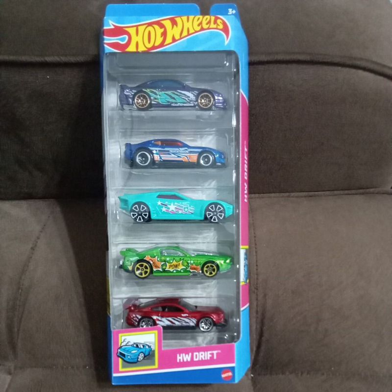 hw drift hotwheels gift pack nissan silvia(s15)/custom 18 ford mustang gt/17 camaro zl1/bullet proof