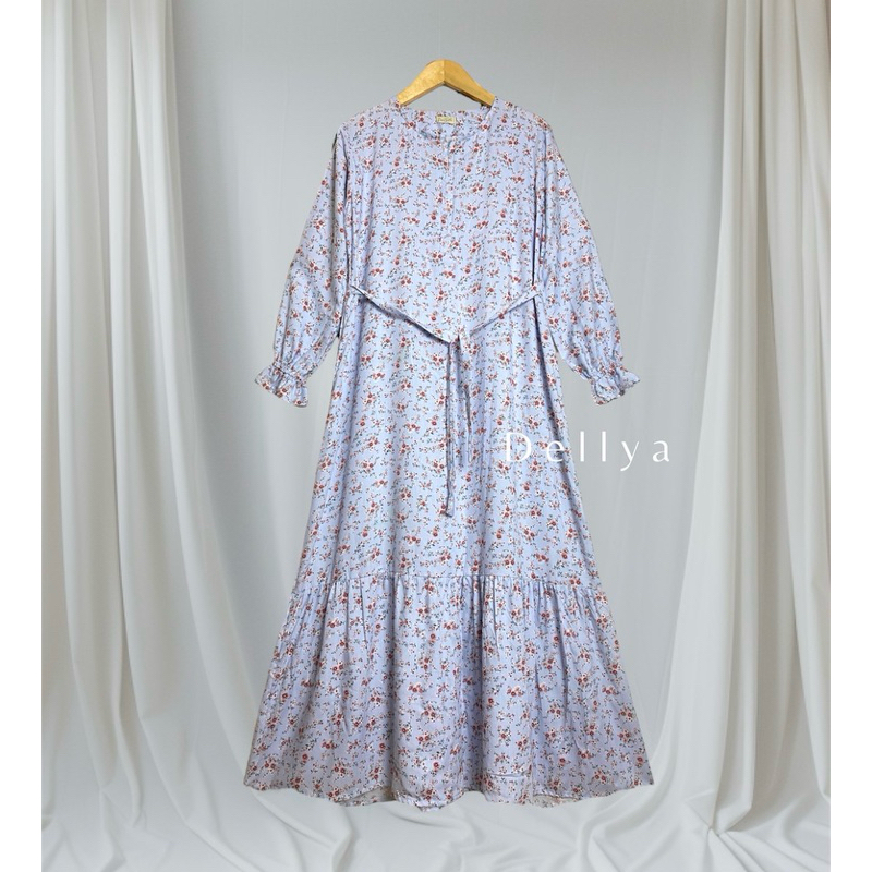 Nadira Gamis Homey Dress Bahan Rayon Viscose Motif Bunga Bumil dan Busui Adem Nyaman