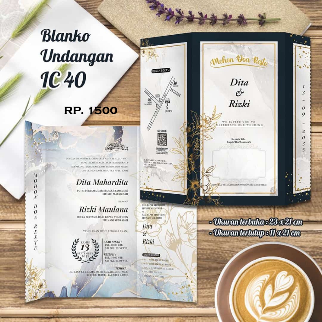 Cetak Undangan Blangko Pernikahan terjangkau IC 40