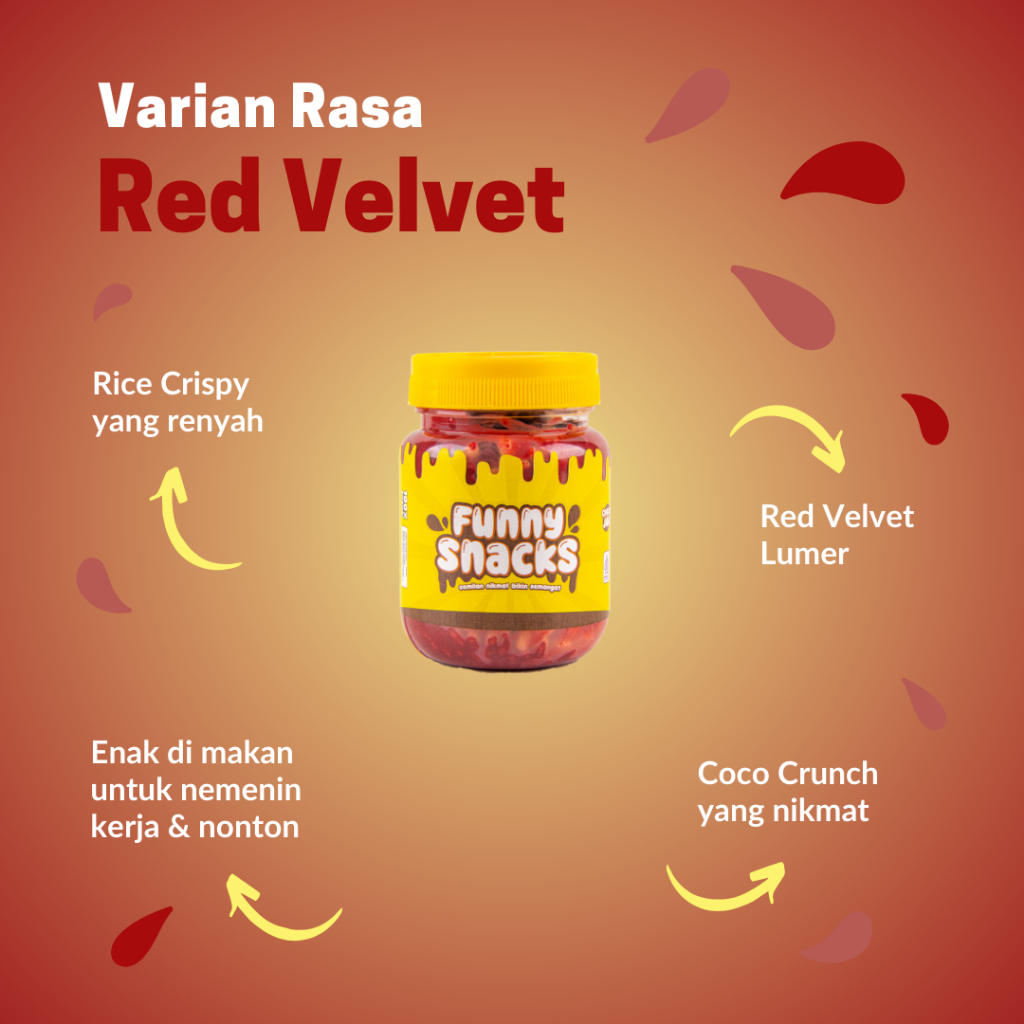 

Red Velvet Lumer - Funny Snack - Choco Jar - Choco Crunchy - Cemilan Manis - Travel Size