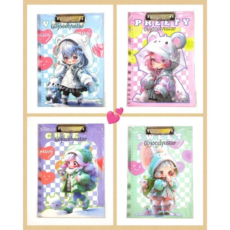 

(Kartun) Papan jalan / clipboard /papan ujian/ clipboard asthetic uk A4/ papan klip