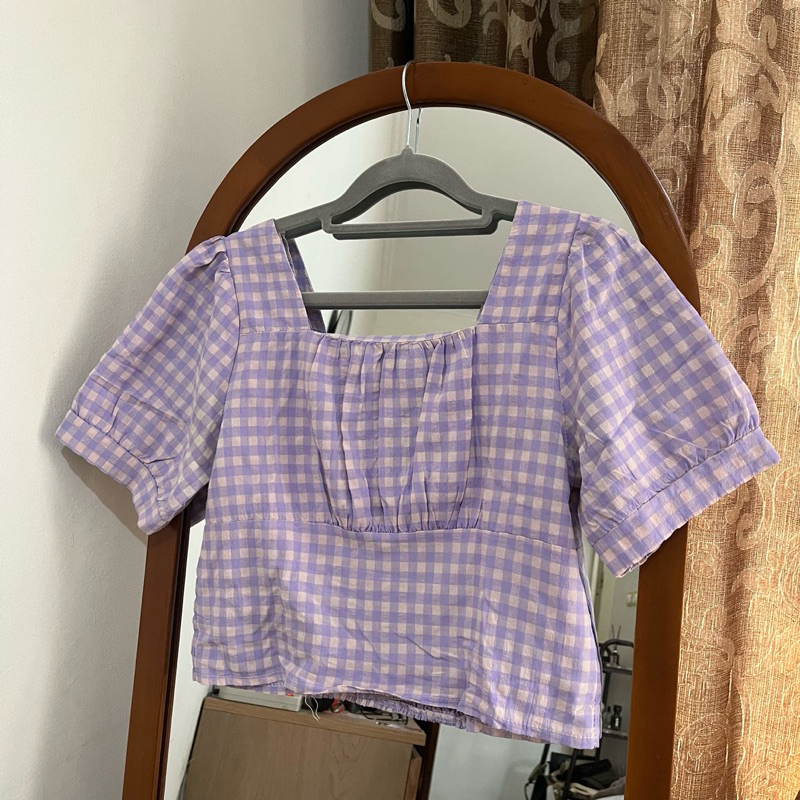 [PRELOVED] Kanon Azura Checkered Korean Top