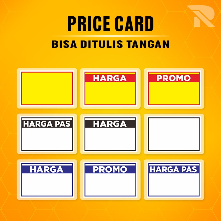 

(12 pcs) Card Tulis Tangan bisa Di hapus / Card sudah laminating / Label Harga / Papan Nama