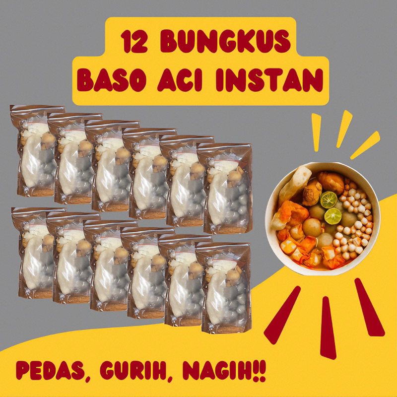 

12 BUNGKUS BASO ACI ISI KOMPLIT