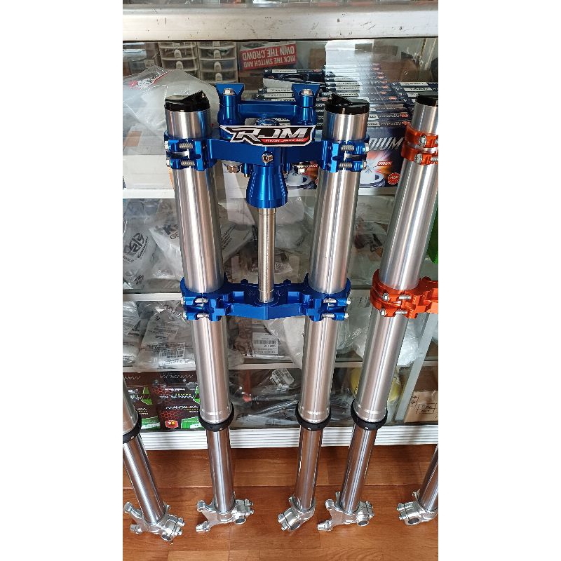 USD DEPAN HT PNP KLX 150 BIRU SHOK DEPAN RIL JUMP HT ORIGINAL USD ORI HT MODEL TERBARU 2024