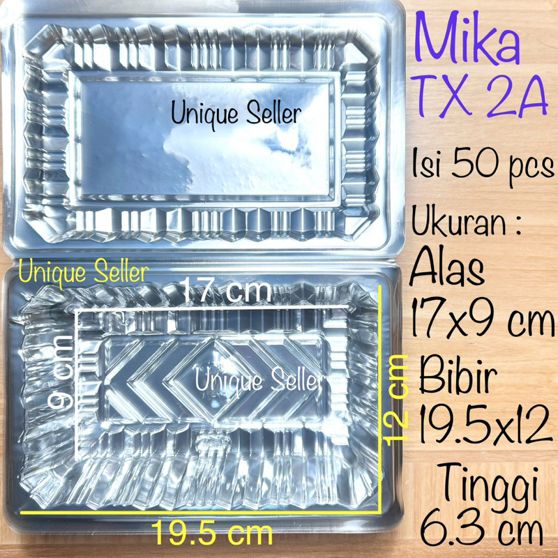 [Isi50] Mika 2A Tebal isi 50 pcs / Mika 2 A / Mika Kue VX 2A 18x10 cm / Mika Send 2A / Mika Makanan 