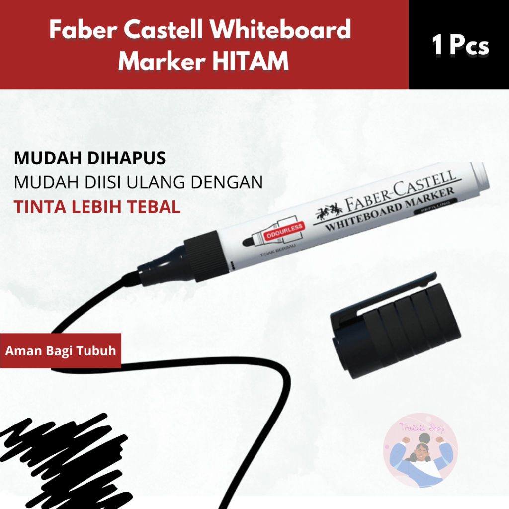 

Faber Castell Whiteboard Marker HITAM 1 pcs