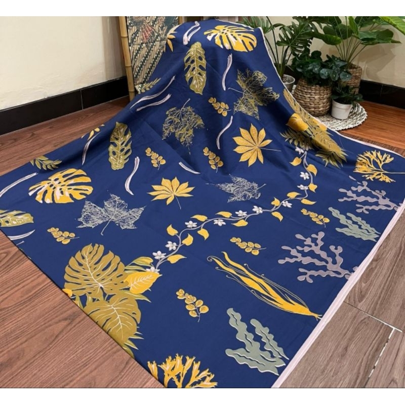 TERMURAH!!! KAIN BATIK SOLO ECOPRINT DAUN BIRU NAVY C214