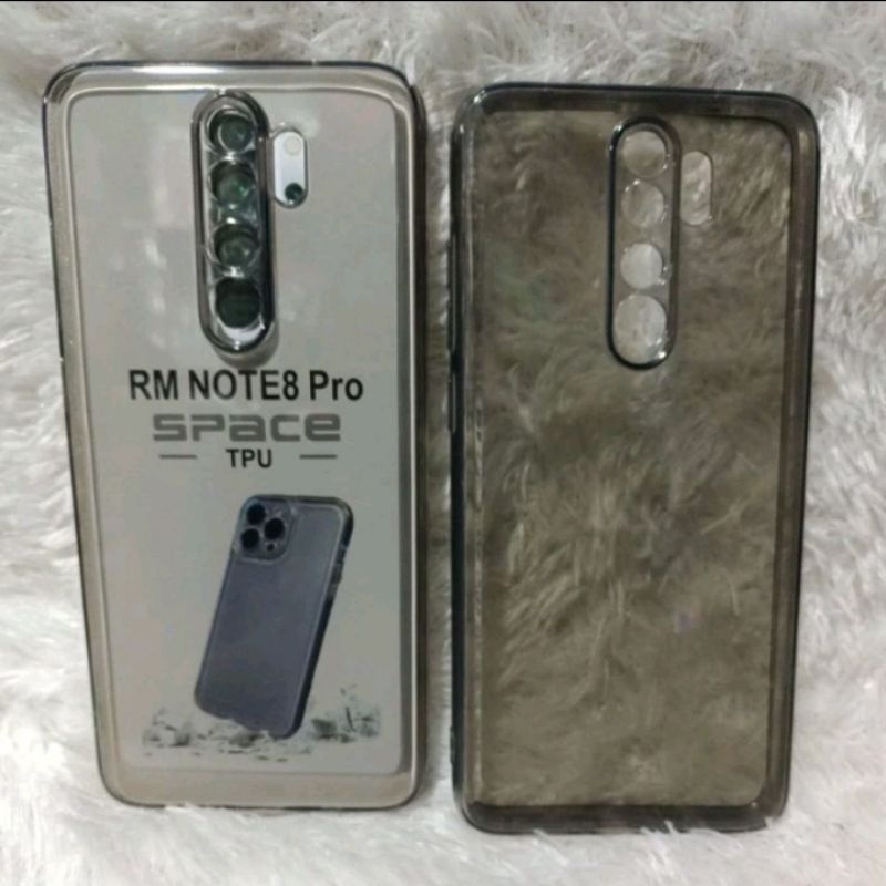 SOFTCASE CASE CLEAR BLACK REDMI NOTE 8 PRO SLIKON CASE BENING HITAM