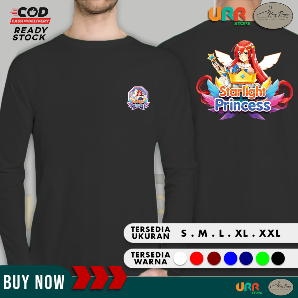 Kaos Baju Starlight Princess Slot | Lengan Panjang | Baju Game Online | Cotton Combed 30s Lembut & N