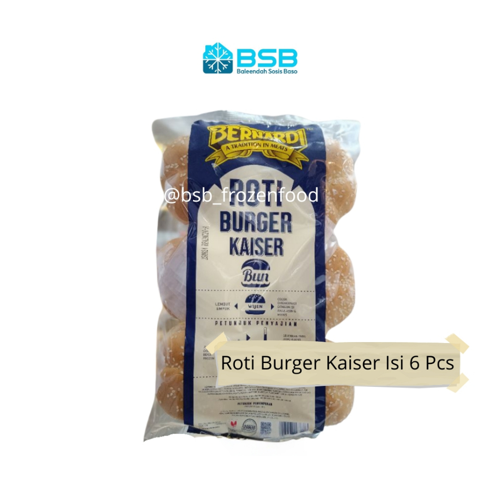 

BERNARDI Burger Bun Roti Burger Bernardi Isi 6 Roti Reguler Mini Ekstrak Wijen