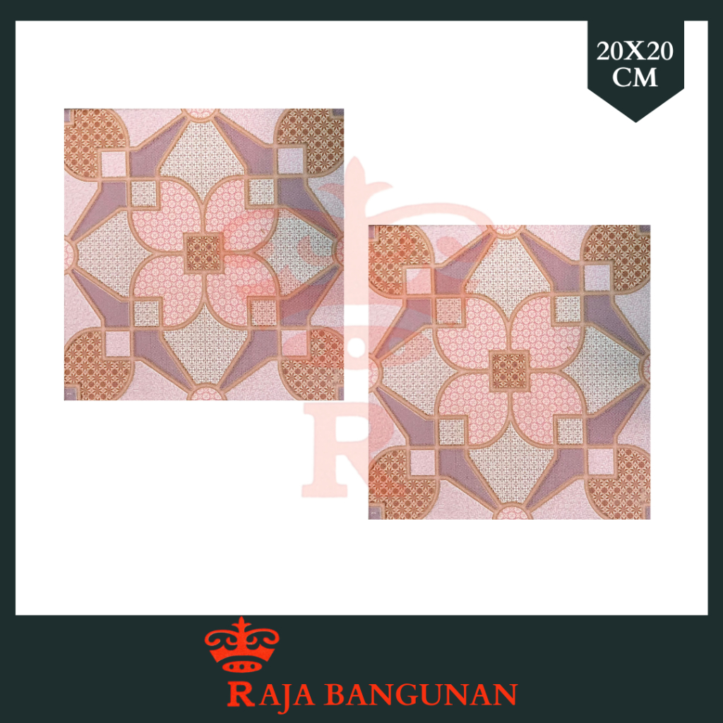 Keramik Lantai Accura Cesare Pink Ubin Kamar Mandi 20 X 20cm