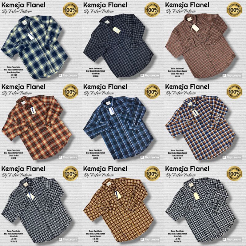 (GITA BRANDED) KEMEJA FLANEL COWOK PETER NATION