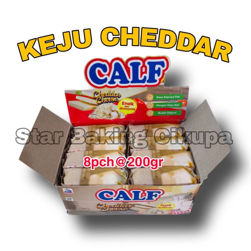 

KEJU CHEDDAR CALF KEMASAN 200gram Murah Kemasan Ekonomis