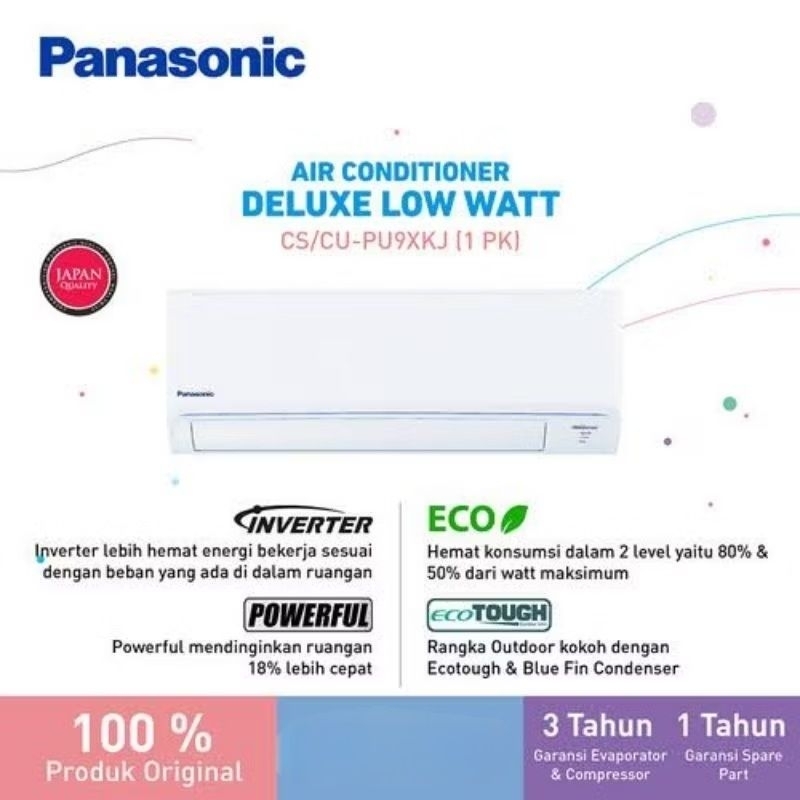AC SPLIT PANASONIC INVERTER 1PK CS/CU-PU9XKJ