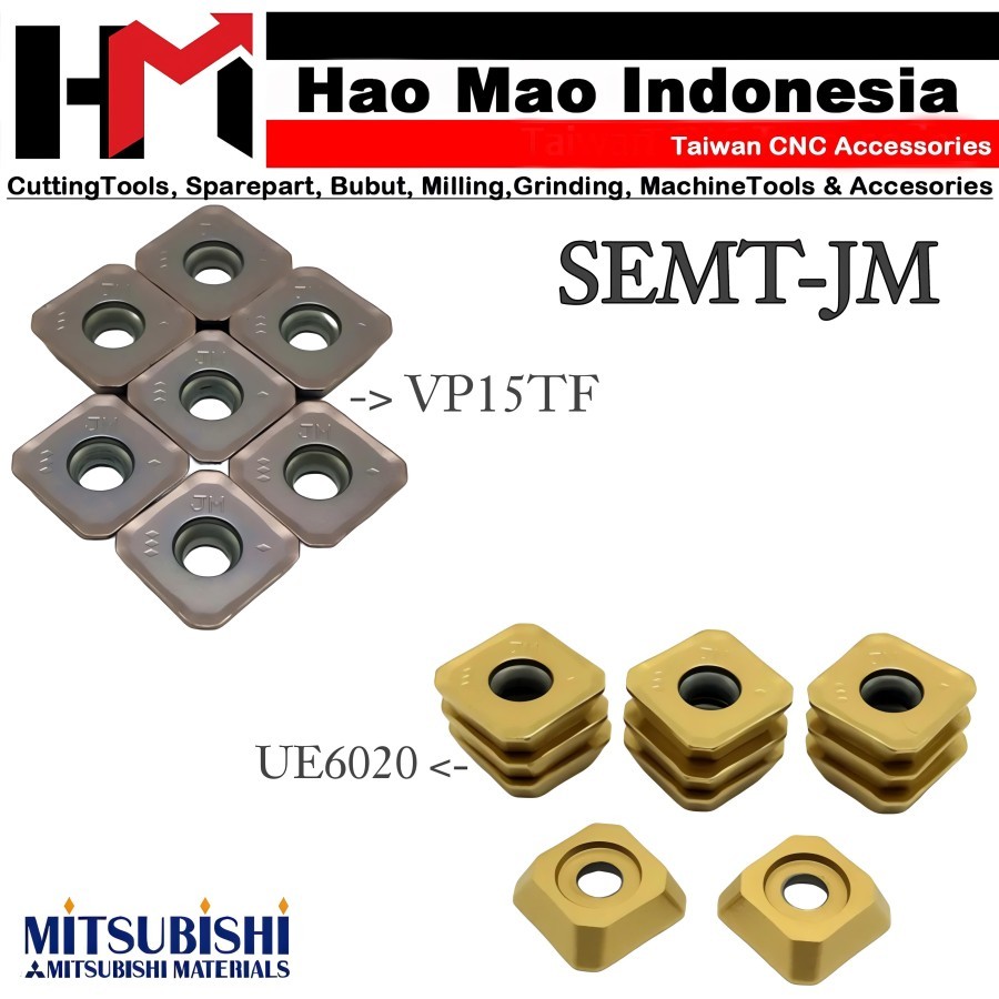 SEMT13T3AGSN-JM VP15TF Insert Light ─ Rough Cutting Merk Mitsubishi GF1