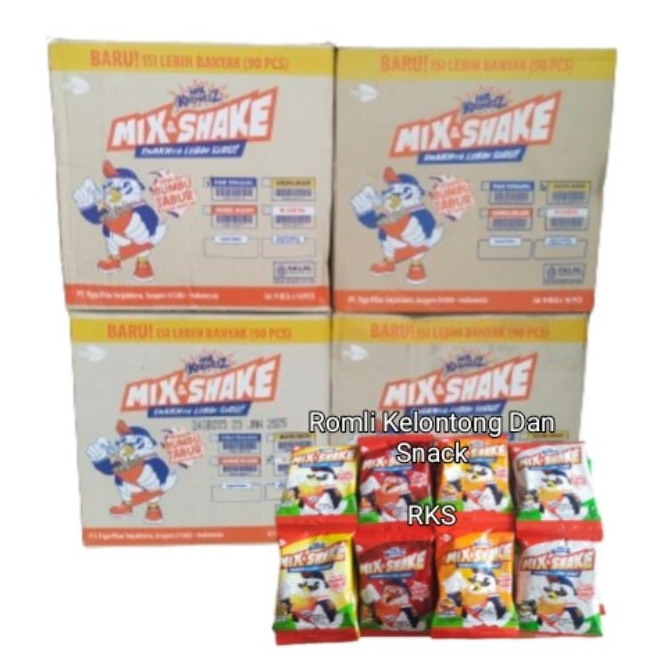 

Kremezz Mix Shake Mie Kremes Bumbu Pisah 1Dus / Karton isi 9 Renceng x 10 Pcs ( 90 Sachet ) Mi Remes Semua Rasa