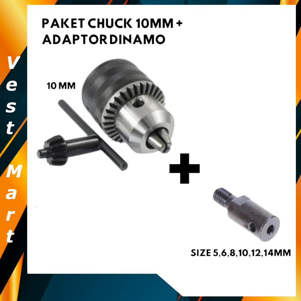 Paket Set Konektor Sambugan As Dinamo Adaptor Dinamo 775 Ke Kepala Bor 10MM Chuck Kepala Bor 10MM Da