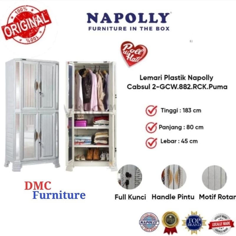 lemari plastik 2 pintu napoly lemari baju 2 pintu murah lemari pakaian 2 pintu plastik