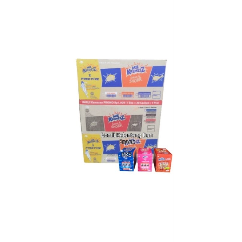 

Kremezz Shake & Shorr Box Mie Kremes 1Dus / Karton isi 6 Pak x 20+1 Pcs Mi Remes Semua Rasa