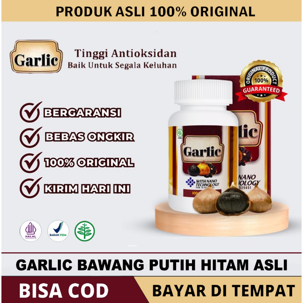 Garlic | Black Garlic Kapsul ORIGINAL Ektrak Murni Fermentasi Bawang Putih Hitam Lanang Tunggal