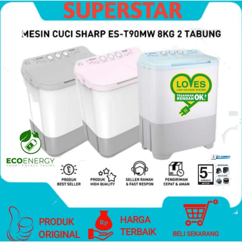 MESIN CUCI SHARP ES-T90MW