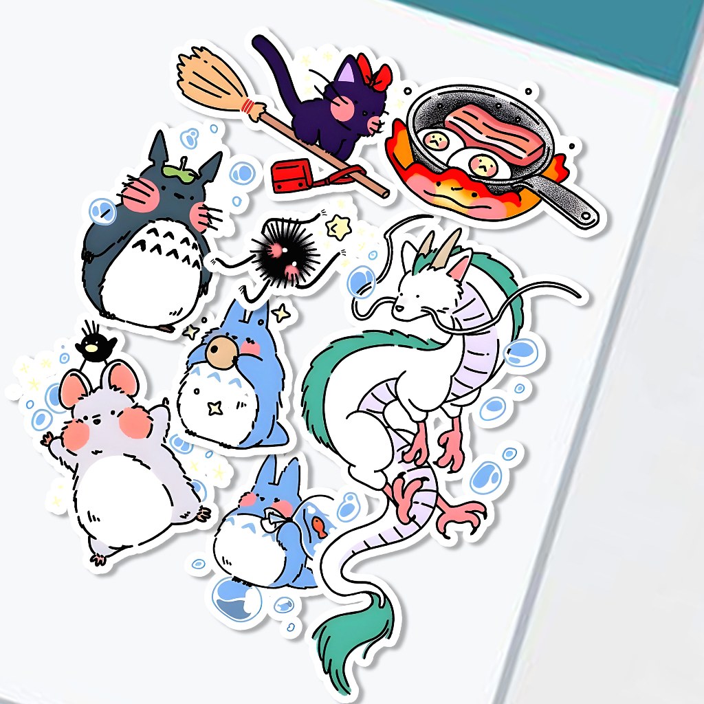 

Sticker All Ghibli Character Stiker Waterproof (8pcs)