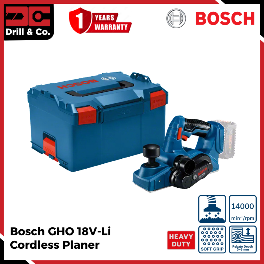 Bosch GHO 18 V-LI Cordless Planer / Mesin Serut Kayu (Unit Only)
