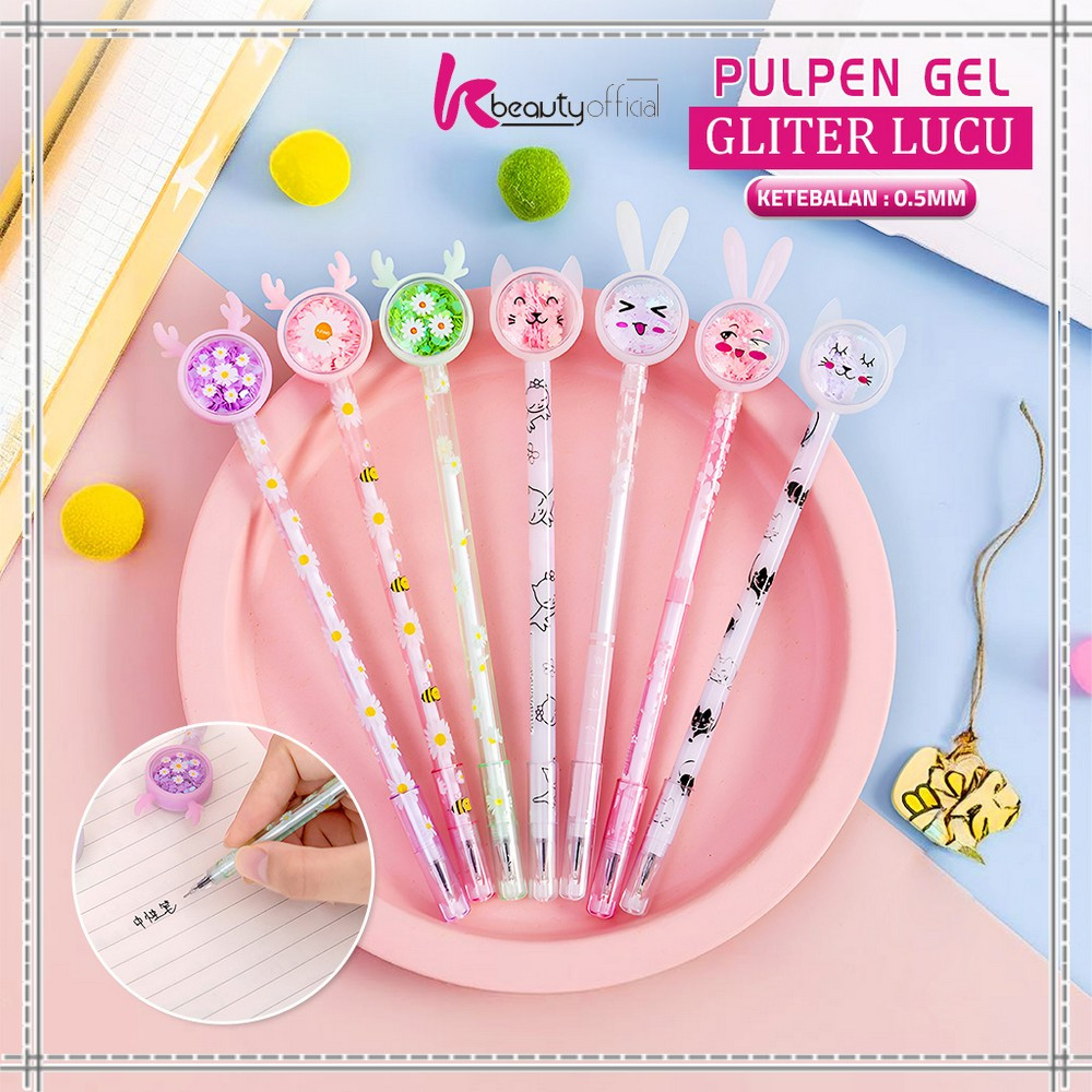

KB-A90 Pulpen Gel Bunny 0.5mm Pena Gel Pastel Alat Tulis Karakter / Pena Cair Daisy Pena Kupu Motif Payet Gliter Ink Gel Perlengkapan Sekolah Kantor Lucu